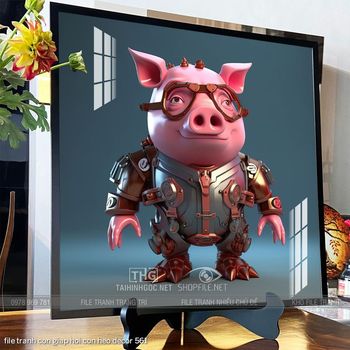 file tranh con giap hoi con heo decor 561