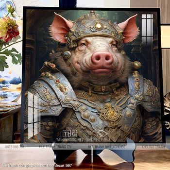 file tranh con giap hoi con heo decor 567