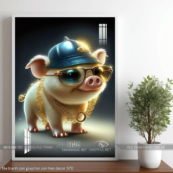 file tranh con giap hoi con heo decor 570