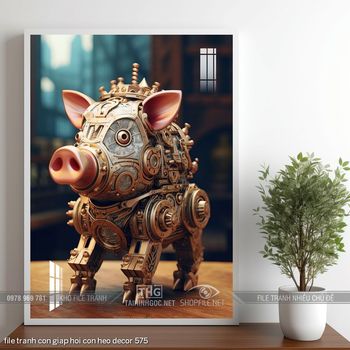 file tranh con giap hoi con heo decor 575