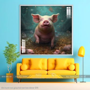 file tranh con giap hoi con heo decor 576