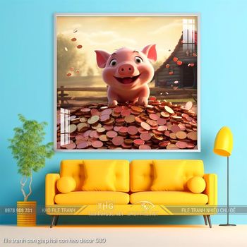 file tranh con giap hoi con heo decor 580