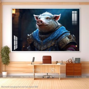 file tranh con giap hoi con heo decor 582