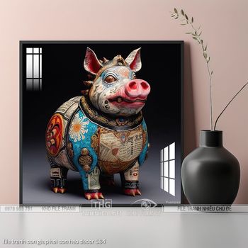 file tranh con giap hoi con heo decor 584