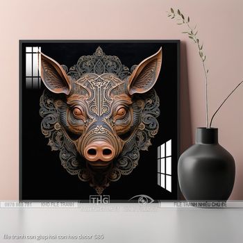 file tranh con giap hoi con heo decor 585