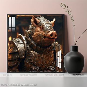 file tranh con giap hoi con heo decor 586