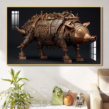 file tranh con giap hoi con heo decor 587