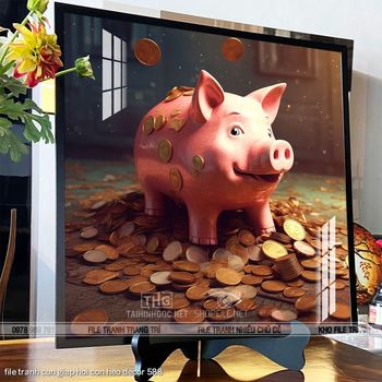 file tranh con giap hoi con heo decor 588