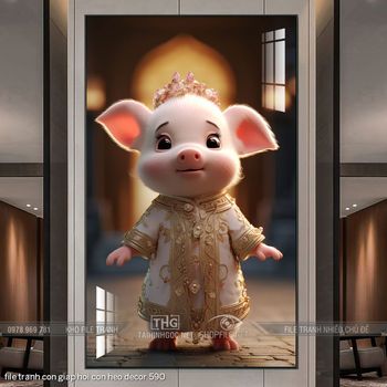 file tranh con giap hoi con heo decor 590