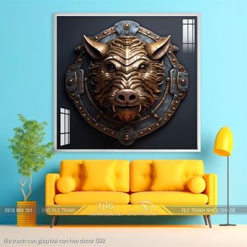 file tranh con giap hoi con heo decor 592