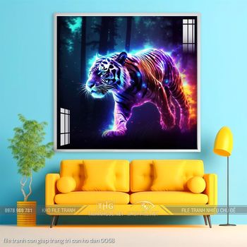 file tranh con giap trang tri con ho dan 0058