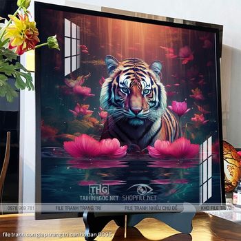 file tranh con giap trang tri con ho dan 0095