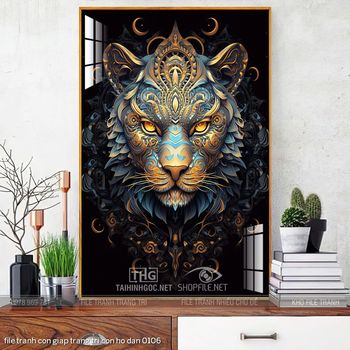 file tranh con giap trang tri con ho dan 0106