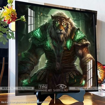 file tranh con giap trang tri con ho dan 0109