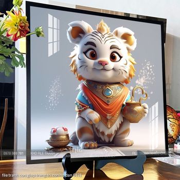 file tranh con giap trang tri con ho dan 0131