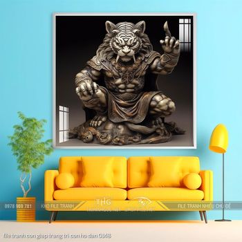 file tranh con giap trang tri con ho dan 0148