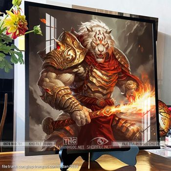 file tranh con giap trang tri con ho dan 0189