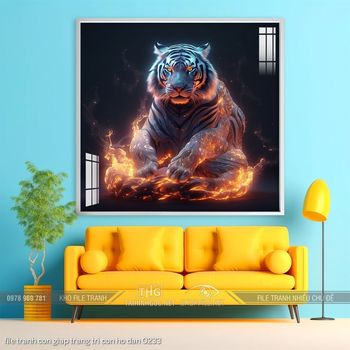 file tranh con giap trang tri con ho dan 0233