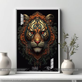 file tranh con giap trang tri con ho dan 0238