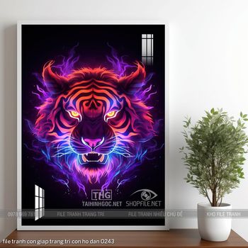 file tranh con giap trang tri con ho dan 0243