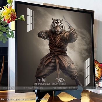 file tranh con giap trang tri con ho dan 0293