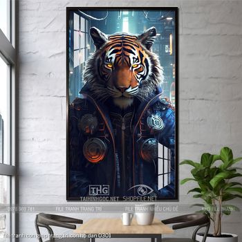 file tranh con giap trang tri con ho dan 0301