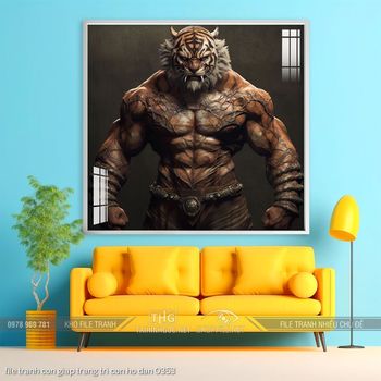 file tranh con giap trang tri con ho dan 0353