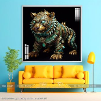 file tranh con giap trang tri con ho dan 0455