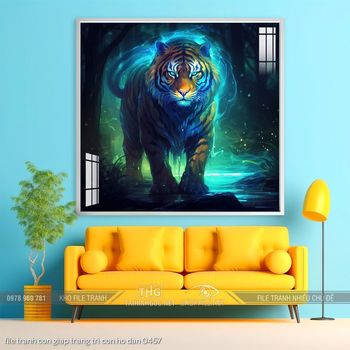 file tranh con giap trang tri con ho dan 0457