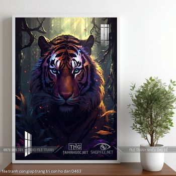 file tranh con giap trang tri con ho dan 0463