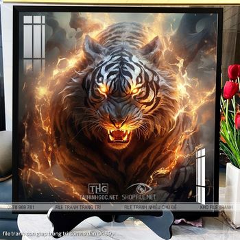 file tranh con giap trang tri con ho dan 0469