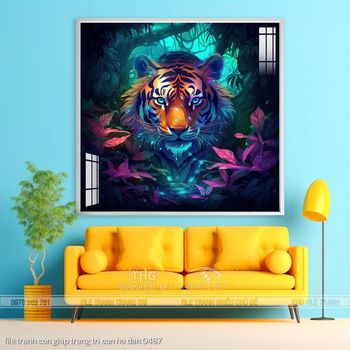 file tranh con giap trang tri con ho dan 0487