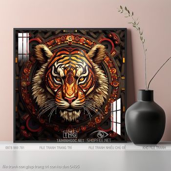 file tranh con giap trang tri con ho dan 0495