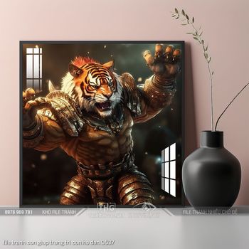 file tranh con giap trang tri con ho dan 0537