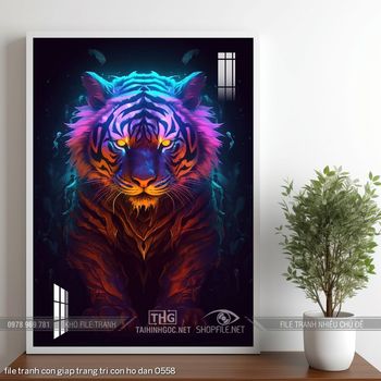 file tranh con giap trang tri con ho dan 0558