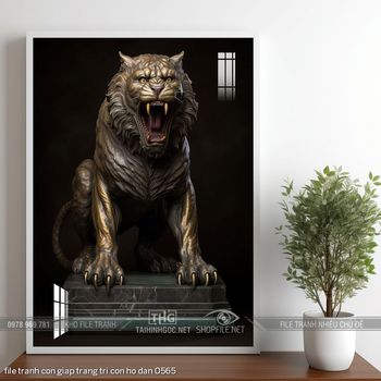 file tranh con giap trang tri con ho dan 0565