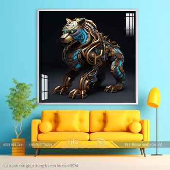 file tranh con giap trang tri con ho dan 0574