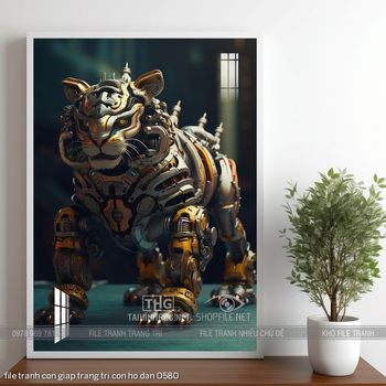 file tranh con giap trang tri con ho dan 0580