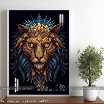 file tranh con giap trang tri con ho dan 0588