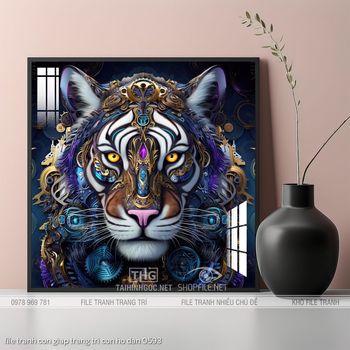 file tranh con giap trang tri con ho dan 0593