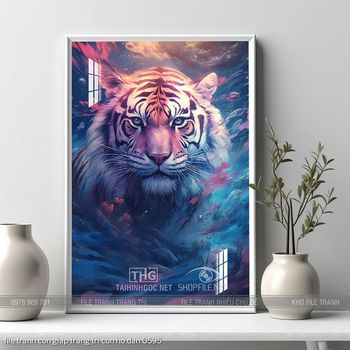 file tranh con giap trang tri con ho dan 0595