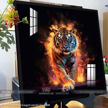 file tranh con giap trang tri con ho dan 0598