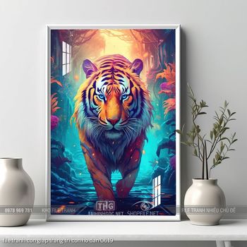 file tranh con giap trang tri con ho dan 0619