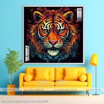 file tranh con giap trang tri con ho dan 0655