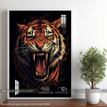 file tranh con giap trang tri con ho dan 0668