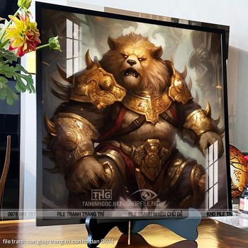 file tranh con giap trang tri con ho dan 0674