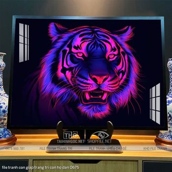 file tranh con giap trang tri con ho dan 0675