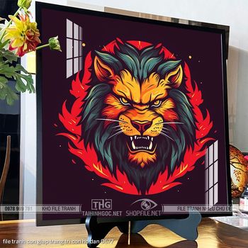 file tranh con giap trang tri con ho dan 0677