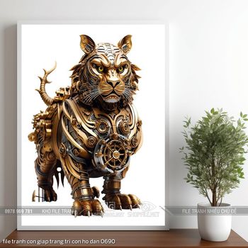 file tranh con giap trang tri con ho dan 0690