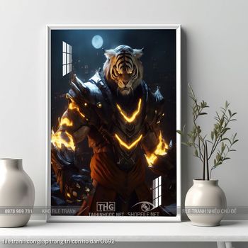 file tranh con giap trang tri con ho dan 0692